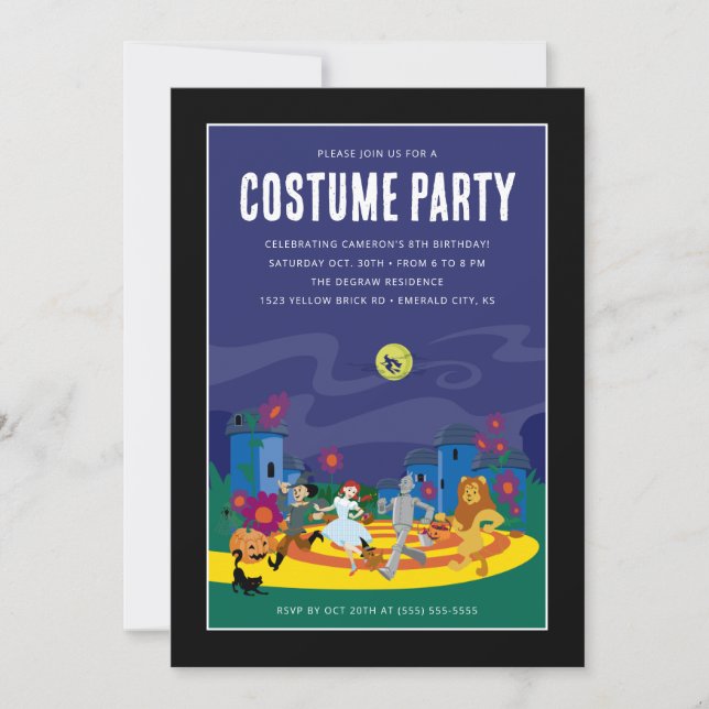 Invitación El asistente de la fiesta de cumpleaños de Oz Cost (Anverso)