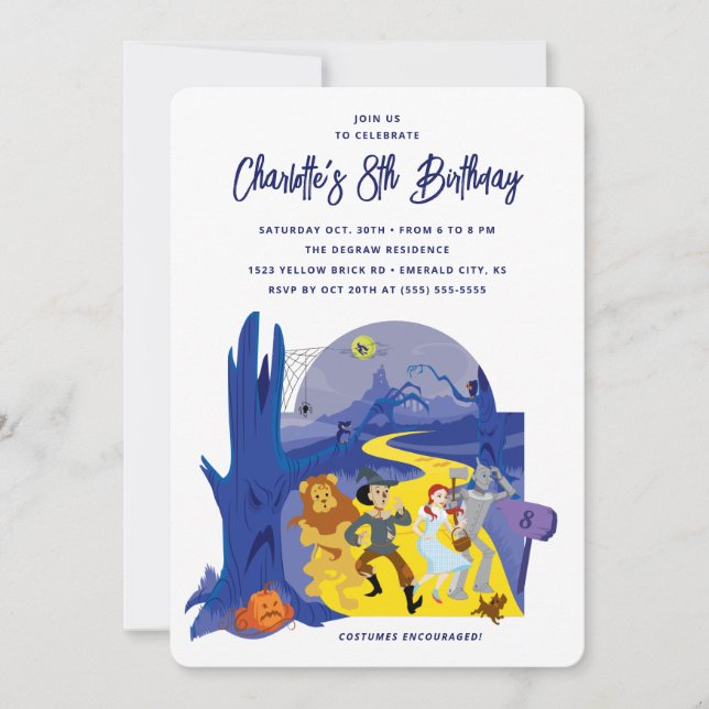 Invitación El asistente de la fiesta de cumpleaños de Oz Hall (Anverso)