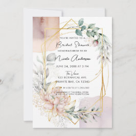 Invitación El Aureate Marco Malva Floral Verde Nupcial