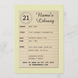 Invitación El autor de la fiesta de cumpleaños del libro de