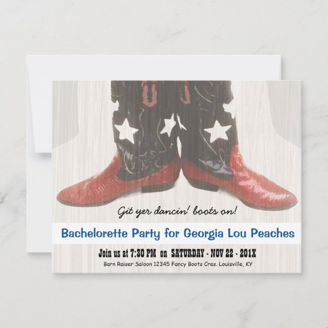 Invitación El azul blanco rojo del chica de Merica patea (Anverso)