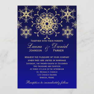 Invitación El azul, el casarse de los copos de nieve de la
