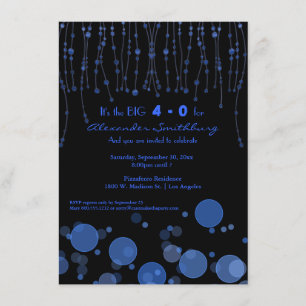 Invitación El azul elegante encadena a la fiesta de