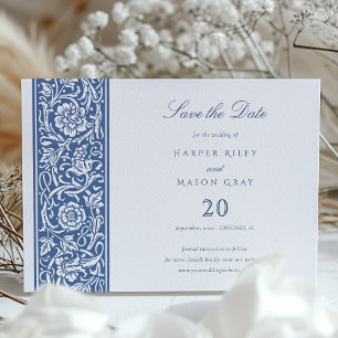 Invitación El azul William Morris salva la fecha