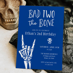 Invitación El azul y el blanco malos dos el Fiesta del segund