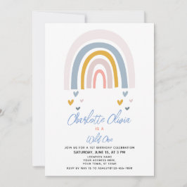 Invitación El Baby Shower arcoiris del Boho en el Naranja de