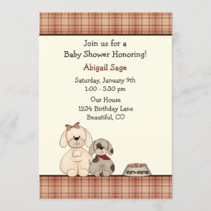 Invitación El Baby Shower de Cute Puppy Dog y Mom Boy