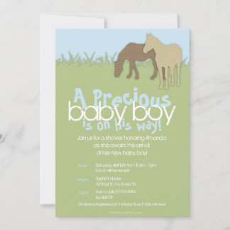 Invitación El Baby Shower de Dos Ponios Marrones