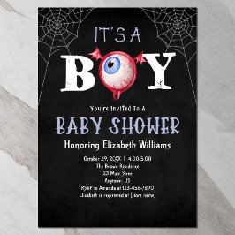 Invitación El Baby Shower de Halloween de Boy Monster