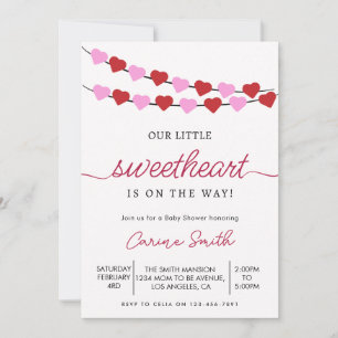Invitación El Baby Shower de Heart Valentine