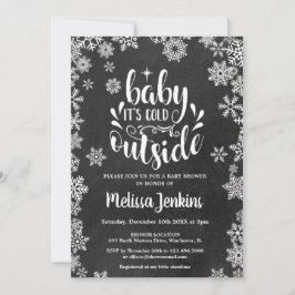 Invitación El Baby Shower de invierno de Chalkboard es frío