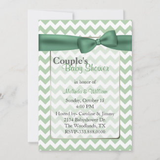 Invitación El Baby Shower de la elegante pareja de chevron ve