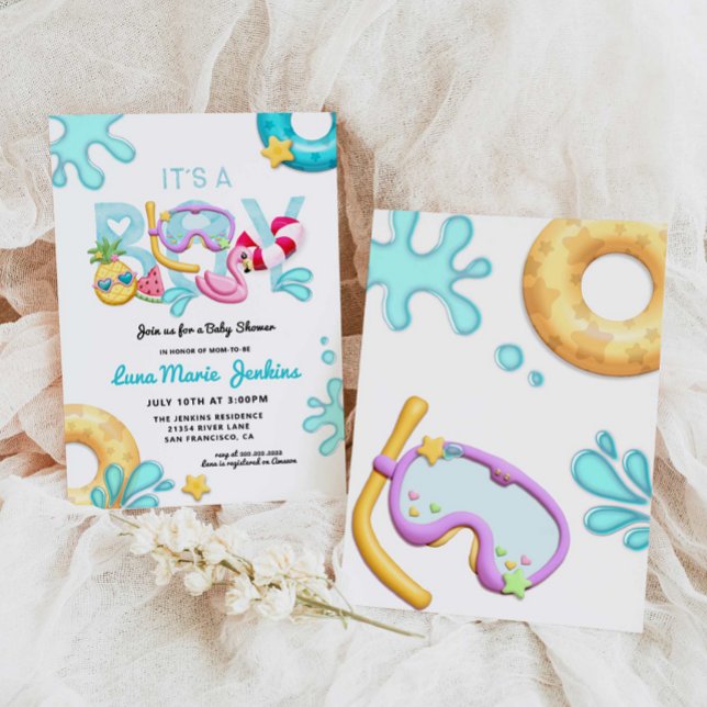 Invitación El Baby Shower de la piscina tropical de verano de (Subido por el creador)