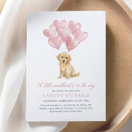 Invitación El Baby Shower de Little Squerido Dog Valentine