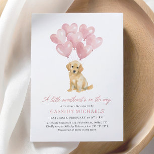 Invitación El Baby Shower de Little Squerido Dog Valentine