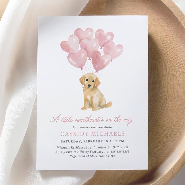 Invitación El Baby Shower de Little Squerido Dog Valentine (Subido por el creador)