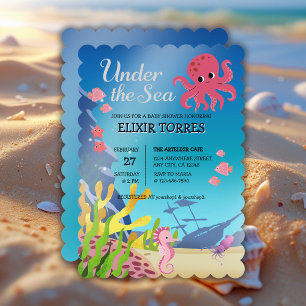 Invitación El Baby Shower de los restos de naufragio bajo el