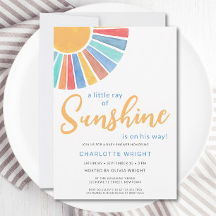 Invitación El Baby Shower de Ray Of Sunshine Boy