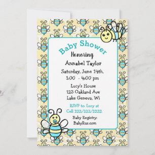 Invitación El Baby Shower de Whimsical Honey Bee Boy
