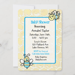 Invitación El Baby Shower de Whimsical Honey Bee Boy