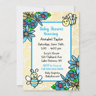 Invitación El Baby Shower de Whimsical Honey Bee Boy