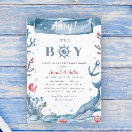 Invitación El Baby Shower nautico es un niño