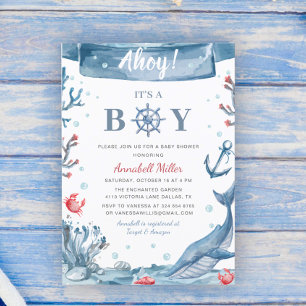 Invitación El Baby Shower nautico es un niño