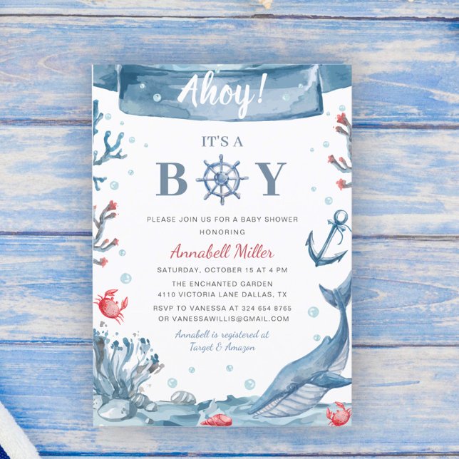 Invitación El Baby Shower nautico es un niño (Subido por el creador)