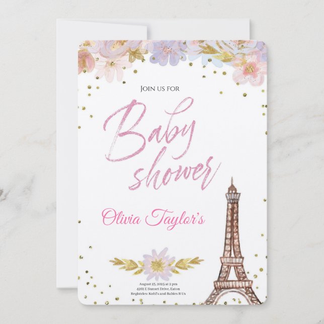 Invitación El Baby Shower real en el Castillo de los Sueños (Anverso)