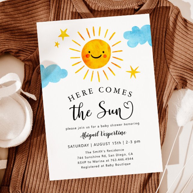 Invitación El Baby Shower Sunshine llega al sol (Subido por el creador)