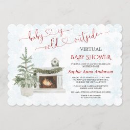 Invitación El Baby Shower virtual por correo Baby está frío f