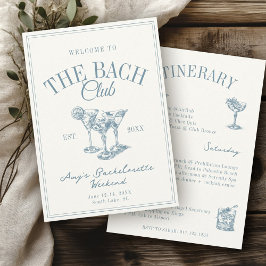 Invitación El Bach Club Vintage Bachelorette Ititerary