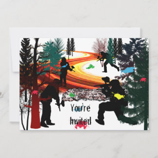 Invitación El balón de invierno en el bosque