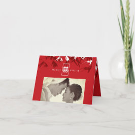 Invitación El bambú sale felicidad doble de la boda china