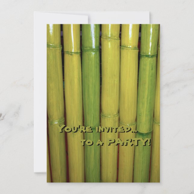 Invitación El bambú verde zen asiático estalla botánico (Anverso)