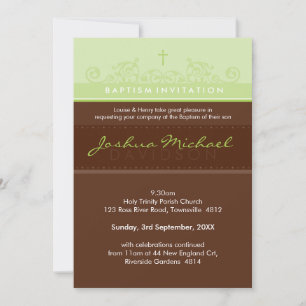 Invitación EL BAPTISMO ESTILO INVITA : elegante 1P