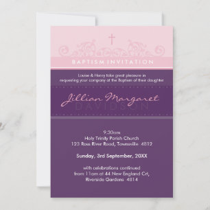 Invitación EL BAPTISMO ESTILO INVITA : elegante 2P