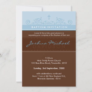 Invitación EL BAPTISMO ESTILO INVITA : elegante 3P