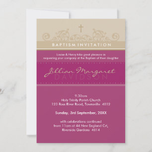 Invitación EL BAPTISMO ESTILO INVITA : elegante 4P
