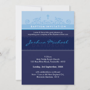 Invitación EL BAPTISMO ESTILO INVITA : elegante 5P