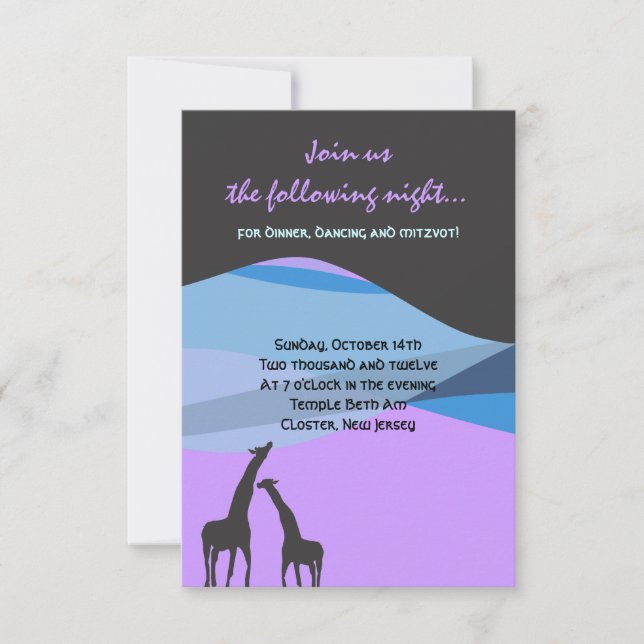 Invitación El bar arca de Noé golpea la carta del Fiesta de r (Anverso)