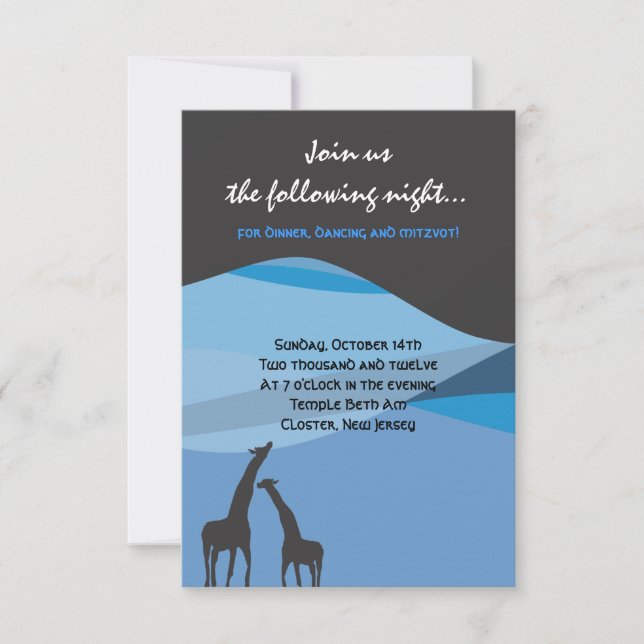 Invitación El bar arca de Noé golpea la carta del Fiesta de r (Anverso)