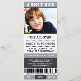 Invitación El bar de entradas deportivas Mitzvah invita