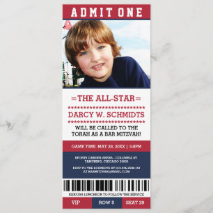 Invitación El bar de entradas deportivas Mitzvah invita