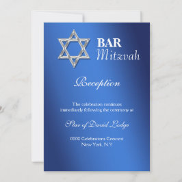 Invitación El bar de plata azul celebraciones mitzvah RECEPCI