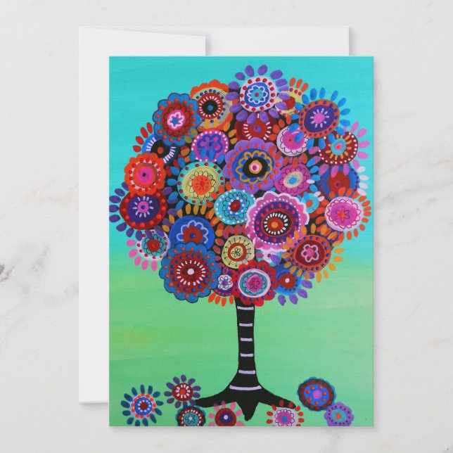 Invitación El bar del árbol de la vida murciélago Mitzvah inv (Anverso)