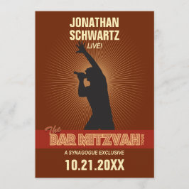 Invitación El bar estrella de rock Mitzvah Invitado en Brown