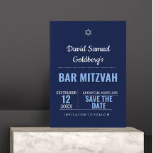 El bar moderno azul de la marina Mitzvah Guardar l
