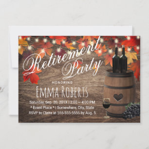 Invitación El barril de vino ruso otoño deja la jubilación