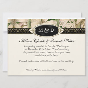 Invitación El barroco Lily Gold formal vintage Save the Date